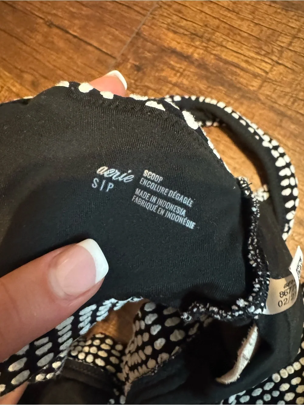 Aerie Black and White Polka Dot High-Waist Bikini Set